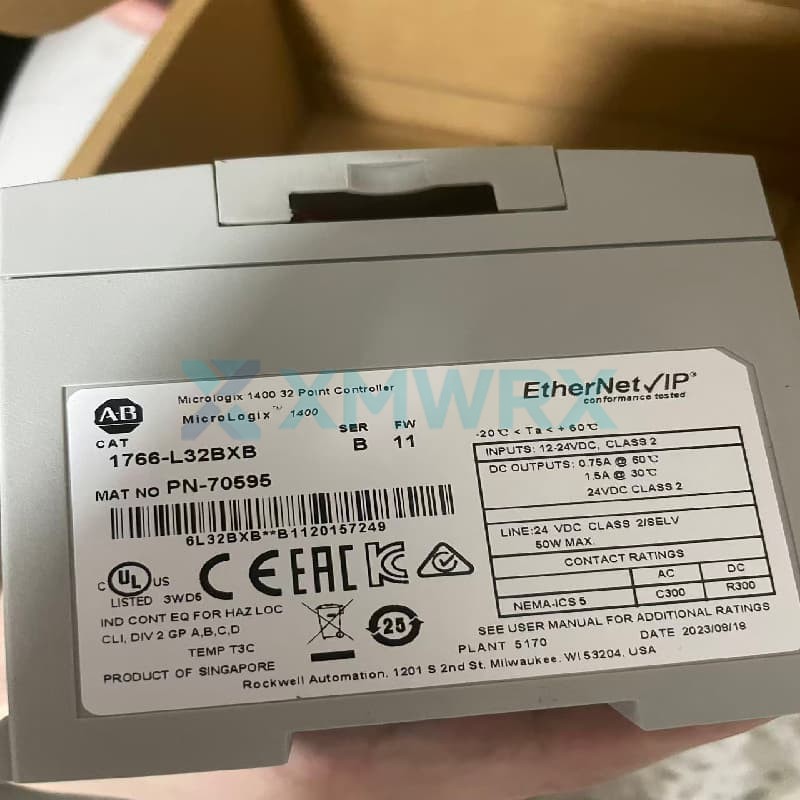 Allen Bradley  1766-L32BXB/B  The MicroLogix 1400 series is a compact programmable logic controller (PLC).